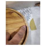 SPEShh Acacia Wooden Serving Trays Set of 2 - Rectangular Oval Shaped Wood Plates for Charcuterie Cheese Bread Fruit Vegetable Dip Sushi - Rustic Serving Platter Shallow Dishes -14x7 & 11x5.5 In.