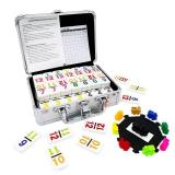 JOYOUSLIFE Mexican Train Dominoes with Numbers, Color Double 12 Numerical Domine Set for Adults and Family, Classic 91 Tiles Board Grame with Aluminym Case