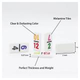 JOYOUSLIFE Mexican Train Dominoes with Numbers, Color Double 12 Numerical Domine Set for Adults and Family, Classic 91 Tiles Board Grame with Aluminym Case