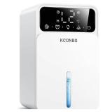 Dehumidifier for Home, 60 OZ Capacity, Auto Shut-Off for Medium Rooms up to 500 Sq.Ft, Portable Quiet for Bedroom Bathroom Basement, 24H Timer & 7 Color Lights (White, 7.36 x 6.77 x 10.47 inch)