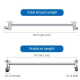 16 Inch Solid Brass Adjustable Shower Head Extension Arm with Lock Joints, Extra Long Shower Extension Pipe, Flexible Height/Angle Shower Arm Extender, Universal Connection to all Shower Heads, Chrome