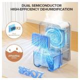 Dehumidifier for Home,1000 sq.ft Dehumidifier for Basement Bathroom Bedroom with Auto Shut Off, Built-in Aromatherapy Diffuser,7 Colors LED Light, Quiet Dehumidifiers with Sleep Mode(CS08-Ivory)