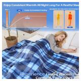 Electric Blanket Heated Throw, Soft Flannel 50\"x60\" Plaid Heating Blanket with 8 Hours Auto Off 10 Fast Heating Levels Machine Washable Sherpa Heated Blanket with Overheating Protection