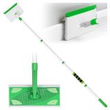 Baseboard Cleaner Tool with Handle, Extendable Long Handle Baseboard Floor Cleaning Tool Duster with Reusable Pads for Floorboard