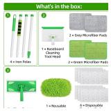 Baseboard Cleaner Tool with Handle, Extendable Long Handle Baseboard Floor Cleaning Tool Duster with Reusable Pads for Floorboard