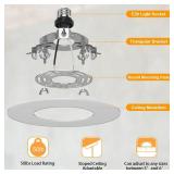 YIIZON 5 and 6 inch Recessed Can Light Conversion Kit, Ceiling Light Fixture Upgrade, Pendant & Hanging, 7¾ Inch Flat Steel Ceiling Medallion, White Finish 2 Packs