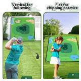Liberry Golf Chipping Game with Large Chipping Mat, 2 Adjustable Clubs, 20 Sticky Balls, Outdoor Indoor Sports Training Toy Gift for Adults Kids, Family Yard Target Game