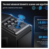 1DOT2 Gun Safe, Biometric Pistol Safe Nightstand, Quick Access Sliding Door Handgun Safes and Gun Lock Box for Home, Car, Truck, Bedside 3-Ways unlock Safe Fingerprint, Digital Key Interior Lights
