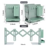 ALKALO Adjustable Bookends, 19\" Metal Book Ends for Heavy Books, 2 Dividers Bookends with Removable Pen Holder, Tray, and 3 Hook-up, Book Organizer for Office, School, Bookstore, Home