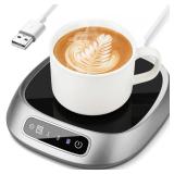 Coffee Mug Warmer, USB Cup Warmer for Desk with 3-Temp Touch Control, 10W Fast Heating Pad for Coffee Tea Milk, 8H Auto-Off, Fits Mugs & Milk Cartons (Gray)