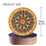 Ambielly Coasters for Drinks Cup Coaster Colorful Cork Vintage Ethnic Design Coasters Value Pack for Coffee Bar, Home Decor, Housewarming,10pcs/Set, 5.12\"/13cm (Cork Coaster-10 pcs)