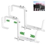 HFHOME Set of 2 Adjustable Window Planter Box Brackets, White Brackets for Window Boxes Planters, Planter Shelving with Adjustable Size The Width of The Bottom of The Planter Box