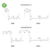 HFHOME Set of 2 Adjustable Window Planter Box Brackets, White Brackets for Window Boxes Planters, Planter Shelving with Adjustable Size The Width of The Bottom of The Planter Box