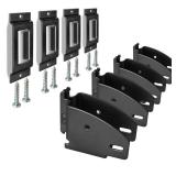 MorScan E-Track Wood Beam End Socket with Tie Down Slots, Shelf Brackets for 2x4 & 2x6 Wood Beam Custom Storage in Box Truck, Enclosed Trailer, Garage, Warehouse, Workshop (Black Powder-Coated)