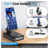 Gifts for Men Women-TechGlow Bluetooth Speaker with Phone Stand and Wireless Charger Compatible with iPhone 16 15 14 13 Pro XS 8 Plus Samsung Galaxy S25 S24 S23 Note 20 Birthday Gift Idea for Mom Dad