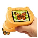 Handheld Digital Mini Microscope for Kids: 1000X 4K Portable Pocket 2.4\" Screen Microscopes Toys STEM Electronic Learning Educational Science Kit 8-12 Birthday Gift 4 5 6 7 Year Old Boy Girl (Yellow)