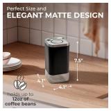 Kaffe Glass Coffee Canister (12oz) w/Airtight Lid - Click to Release Seal - BPA Free Glass & Stainless Steel - Elegant Kitchen Storage Container for Coffee, Nuts, Rice, Flour, Sugar, Tea, Cereal