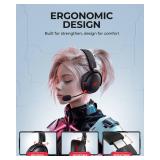 KOFIRE Wireless Gaming Headset, 2.4GHz USB Gaming Headphones with Bluetooth 5.4, 53MM 3D Stereo Sound, 65H Battery, ENC Noise Canceling Mic, for PS5, PC, PS4, Mac Black&Red