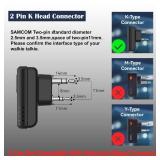 SAMCOM Wireless Headset with 2 Pin Dongle for FPCN10A/FPCN30A Walkie Talkies, BTEAR-02 Upgraded Hands-Free Wireless Two Way Radios Earpiece with Mic for K Connector (Radios not Inclued)