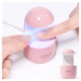 GAOY Mini UV Light for Gel Nails, Small Nail Cure Light, Eggshell LED Nail Lamp, USB Nail Dryer for Fast Curing, Pink