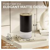 Kaffe Glass Coffee Canister (12oz) w/Airtight Lid - Click to Release Seal - BPA Free Glass & Stainless Steel - Elegant Kitchen Storage Container for Coffee, Nuts, Rice, Flour, Sugar, Tea, Cereal