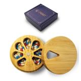 Bamboo Wood Weekly Pill Organizer for Medicine Vitamin Supplement, Arthritis Friendly 7-Day Pill Box Medium Container Holder, Daily Portable Travel Pill Case Keeper Dispenser