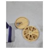 Bamboo Wood Weekly Pill Organizer for Medicine Vitamin Supplement, Arthritis Friendly 7-Day Pill Box Medium Container Holder, Daily Portable Travel Pill Case Keeper Dispenser