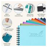 BEZEND Monthly Planner 2026-2027 (Spiral-8.5\" x 11\") 2 Year Calendar Book with Note Pages - Jan 26 to Dec 27-120 GSM Paper, Inner Pockets, Laminated Tabs, Vegan Leather Softcover - Orange