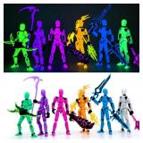[6-PACK] Glowing Titan 13 Action Figure Set Already Assembled, T13 3D Printed Action Figures With Weapons Accessories T 13 Lucky Robo Dummy Nova 13 Action Figures, Figura de acciÃ³n t13 (6-Colors)
