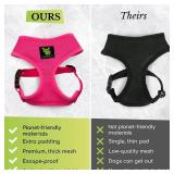 EcoBark Dog Harness - Eco-Friendly Max Comfort Harnesses - Luxurious Soft Mesh Halter - Over The Head Harness Vest- No Pull and No Choke for Puppy, Toy Breeds & Small Dogs (Medium, Nautical)