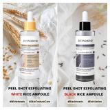 Peel Shot Glow Black & White Rice Peeling Ampoule Set 80ml Daily Soft Exfoliating Face and Body Scrub Dead Skin Cells Remover gifts for women