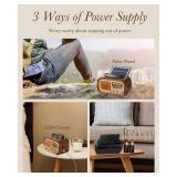 PRUNUS J-150 Portable Radio AM FM SW Bluetooth Speaker, Gifts for Dad and Mom, Retro Radios Vintage Transistor with Best Sound, Solar/D Battery Operated/USB Charging, TWS, Support TF Card/USB Playing