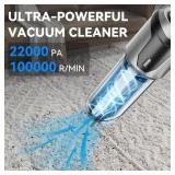 Grixz Handheld Vacuum Cleaner, 22000Pa Powerful Car Vacuum Cleaner Cordless, Mini Vacuum Lightweight Air Duster, Portable Rechargeable Vacuum for Car, Home, Kitchen