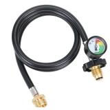 ATKKE 4FT Heater Hose Adapter Assembly F273704 Replacement with Gauge, Compatible with Buddy Heater MH9B MH18B Series, Portable Grill and More