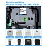 5-Pack Label Maker Tape Replace for Brother TZe TZ Tape 12mm 0.47 Laminated Colored White/Red/Blue/Yellow/Green Compatibel with Brother P Touch Label Maker PTH110 PTD220 PTD210 PT-D410