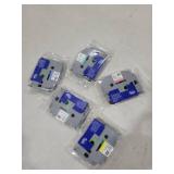 5-Pack Label Maker Tape Replace for Brother TZe TZ Tape 12mm 0.47 Laminated Colored White/Red/Blue/Yellow/Green Compatibel with Brother P Touch Label Maker PTH110 PTD220 PTD210 PT-D410