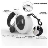 HCY&WLD Upgrade 4-in-1 Retractable Dog Leash with LED Light & Dispenser & Poop Bags, 16 ft Heavy Duty Dog Leash with Anti-Slip Handle for Dogs up to 44 lbs, 360Â° Tangle-Free, One Button Brake & Loc
