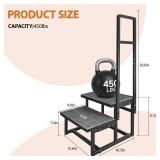 2-Step Stool with Handle for Elderly, Heavy Duty Non-Slip Step Stool for High Beds/Bathtub/Kitchen, Wide Anti-Slip Platform, Supports 450 lbs