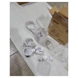 Hanging Cage Automatic Pet Food Water Dispenser, 41oz Hanging Automatic Food Dispenser, 18oz Pet Water Bottle for Cage Crate, Suitable for Kitten Rabbit Chinchilla Hedgehog Ferret (Grey, 41Oz)