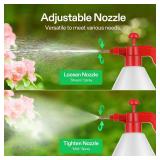 VIVOSUN 50oz Pump Sprayer, Handheld Garden Water Sprayer Bottle with Adjustable Brass Nozzle, for Spraying Plants, Flowers, Weeds and Cleaning, Red