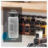 Skiileor 25 Pcs Spice Jars with Label- Glass Spice Jars with Black Metal Caps,Shaker Lids, Funnel, Chalk Pen, Brush,Cleaning Cloth 4oz Seasoning Containers Bottles for Spice Rack, Cabinet, Drawer