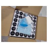 Skiileor 25 Pcs Spice Jars with Label- Glass Spice Jars with Black Metal Caps,Shaker Lids, Funnel, Chalk Pen, Brush,Cleaning Cloth 4oz Seasoning Containers Bottles for Spice Rack, Cabinet, Drawer