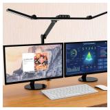 Micomlan Led Desk Lamp with Clamp, Architect Desk Lamp for Home Office with Atmosphere Lighting, 24W Ultra Bright Auto Dimming Computer Light Stepless Dimming and Tempering LED Table Light