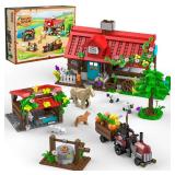 QHECTTY Farm House Building Sets for Kids 6-12, 791 Pcs Farm House Building Kits with Tractor Horse Animals, STEM Farm Animals Building Toys Gift for Boys Girls Teens Adults