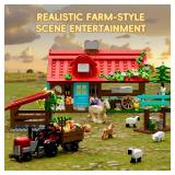 QHECTTY Farm House Building Sets for Kids 6-12, 791 Pcs Farm House Building Kits with Tractor Horse Animals, STEM Farm Animals Building Toys Gift for Boys Girls Teens Adults
