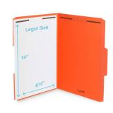 Blue Summit Supplies Orange Legal Size Fastener File Folders, Legal Size, Legal File Folders with Fasteners, 1/3 Cut Reinforced Tabs, Durable 2 Prongs, for Organizing Medical or Law Files, 50 Pack