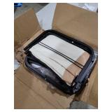 40 Gal (150L) Laundry Hamper with Lid, Leather Patchwork Laundry Basket with Rolling Lockable Wheels and Handle, Laundry Basket Organizer for Laundry Room, Bedroom and Bathroom,Laundry Room - White