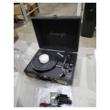 Vinyl Record Player 3-Speed Bluetooth Suitcase Portable Belt-Driven Record Player with Built-in Speakers RCA Line Out AUX in Headphone Jack Vintage Turntable