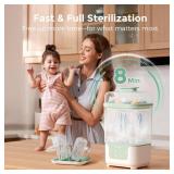 Momcozy Bottle Sterilizer and Dryer, Modular Nesting Space Saving Design, 6 Bottles Capacity, 4 in 1 Compact Sterilizer for Baby Bottles, Breast Pump Parts & Newborn Essentials, Drying Rack Included