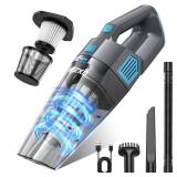 Gxzsk Handheld Vacuum Cordless, 15000PA Strong Suction Hand Held Car Vacuum Cleaner Rechargeable, Portable Hand Vacuum with Multi-Nozzles & Washable Filter for Home Office, Car, Pets